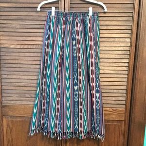 Ladies multicolor 100% cotton skirt. Made in Guatemala. Size Medium.